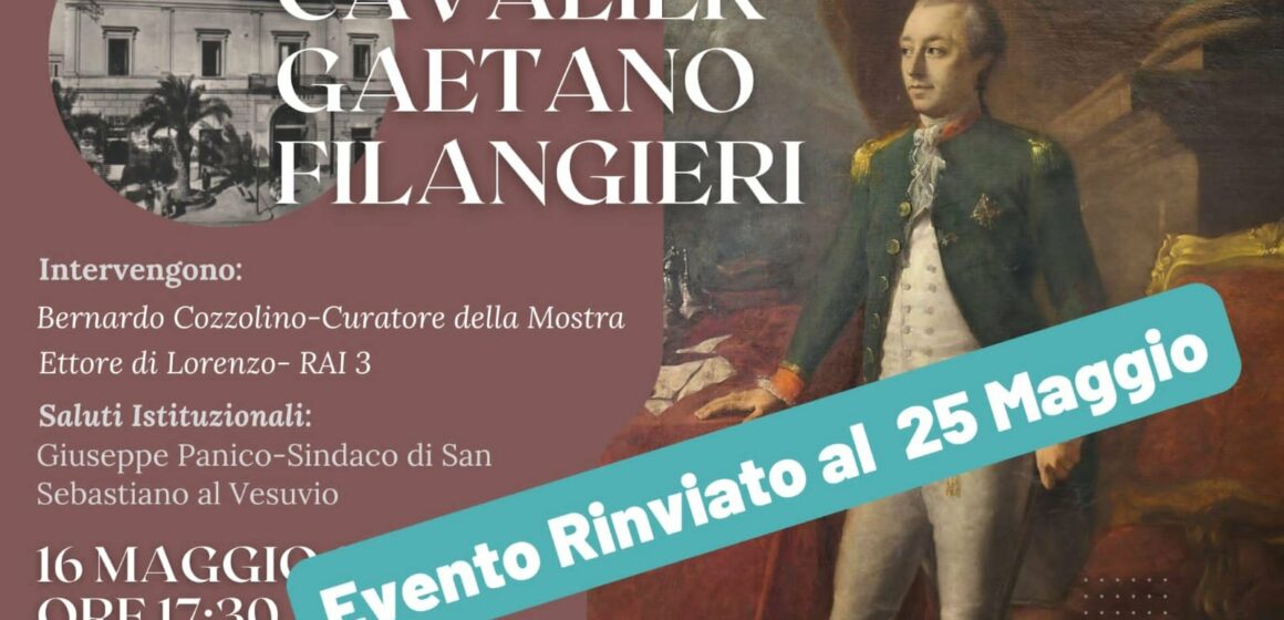 San Sebastiano al Vesuvio.  Oggi si terrà il convegno “Il Cavalier Gaetano Filangieri”