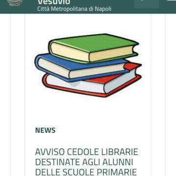 San Sebastiano al Vesuvio. Cedole librarie gestite dalle scuole, cittadini informati con mail per il ritiro dei libri. Cittadini ‘esentati’ dalla richiesta