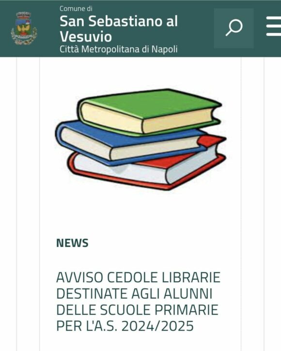 San Sebastiano al Vesuvio. Cedole librarie gestite dalle scuole, cittadini informati con mail per il ritiro dei libri. Cittadini ‘esentati’ dalla richiesta