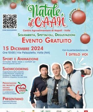 Volla. Natale al CAAN: al VIA la IV edizione – Domenica 15 dicembre, solidarietà, degustazioni e lo spettacolo de I Ditelo Voi