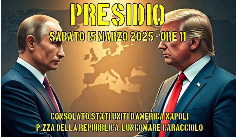 Napoli. Presidio a sostegno di Trump al Consolato Usa, sabato 15 marzo. Presenti anche il magistrato Luigi Bobbio e Piero Diodato, già consigliere regionale