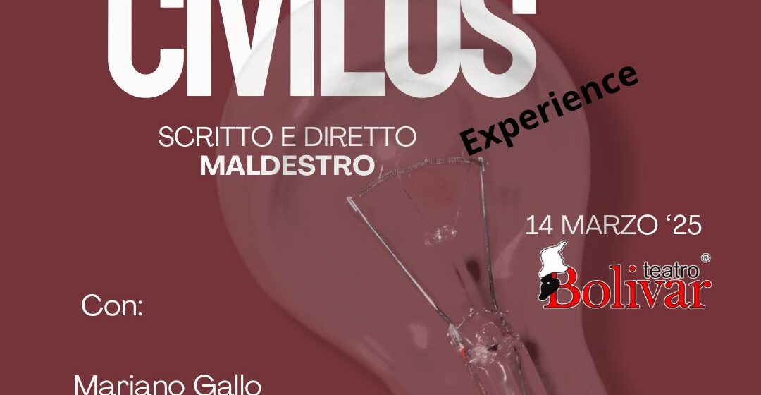 In scena al Teatro Bolivar di Napoli HOMO CIVILUS – EXPERIENCE, scritto e diretto da Maldestro – Venerdì 14 marzo