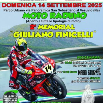 San Sebastiano al Vesuvio. Domenica 14 settembre “Memorial Giuliano Finicelli”, motoraduno dedicato al giovane vittima di un incidente stradale