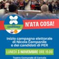 PER apre la campagna elettorale a Cercola al Teatro Comunale. Interverranno Nicola Campanile, candidato Presidente della Giunta Regionale, e Carlo Verna, capolista di PER