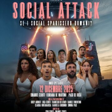 Napoli.  Vico Alleria – “Social Attack – se i social sparissero domani?” – il nuovo spettacolo- 12 dicembre- al PalaPartenope- Uno straordinario e imperdibile show tutto da ridere