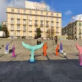 Napoli.  Cavea di piazza Garibaldi diventa un “abisso” con figure marine in 3D