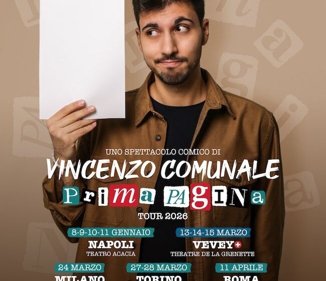 Teatro. Vincenzo Comunale: a gennaio 2026 parte da Napoli il nuovo tour italiano con tappe in Europa